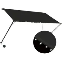 vidaXL Luifel uittrekbaar met LED 250x150 cm antraciet