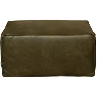 Livin24 Hocker Memphis eco-leer olijfgroen