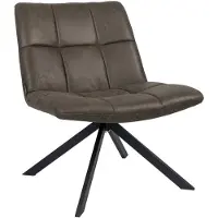 Livin24 Industriële fauteuil Eevi antraciet eco-leer