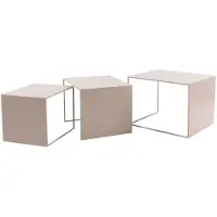 Livin24 Bijzettafel Gianni metaal taupe 40 cm hoog