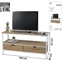 Urban Living "LA CASA BLANCA" TV-meubel met 2 lades 120x39xH57 cm