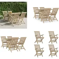 vidaXL 5-delige tuinset, grijs, massief hout, teak