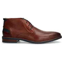 Van lier Cognac leren veterboots | Maat 45