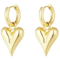 Yehwang 90 NOTES - Big Heart Oorbellen - goudkleurig
