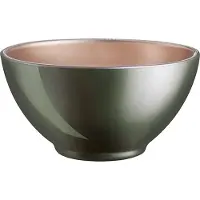 Luminarc Kommetjes - D13 x 6 cm - donkergroen - soepkommen/schaaltjes voor dessert/ontbijt - glas - metallic finish