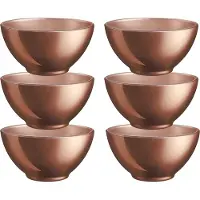 Luminarc Kommetjes/soepkommen/schaaltjes voor dessert/ontbijt - 6x - Glas - D13 x 6 cm - koper