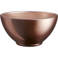 Luminarc Kommetjes/soepkommen/schaaltjes voor dessert/ontbijt - Glas - D13 x 6 cm - Chocolade bruin - Luxe metallic finish