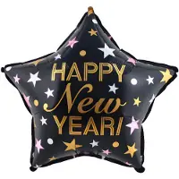 Funny fashion Folieballon ster Happy New Year - 45 cm