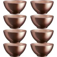 Luminarc Kommetjes/schaaltjes voor dessert/ontbijt - 2x - Glas - D13 x 6 cm - Chocolade bruin
