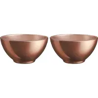 Luminarc Kommetjes/soepkommen/schaaltjes voor dessert/ontbijt - 2x - Glas - D13 x 6 cm - koper