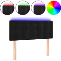 vidaXL Hoofdbord LED 80x5x78/88 cm fluweel zwart