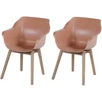 Hartman Tuinstoel Sophie Teak Armchair Natural Teak Italian Terra (set van 2)