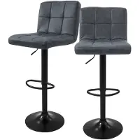 ML-Design Set van 2 barkrukken Abigail kunstleer | kunstleer grijs 45x112x50 cm barkrukken | NADUVI