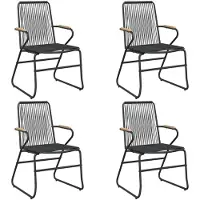 vidaXL Tuinstoelen 4 st 58x59x85,5 cm PVC-rattan zwart