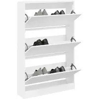 vidaXL Schoenenkast 80x21x125,5 cm bewerkt hout wit