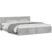 vidaXL Bedframe met hoofdeinde betongrijs 160x200 cm