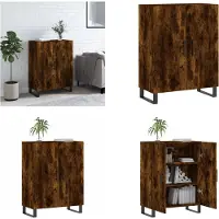 vidaXL Dressoir 69-5x34x90 cm bewerkt hout gerookt eikenkleurig - Dressoir - Dressoirs - Kast - Wandkast