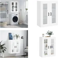 vidaXL Hangkast 69-5x34x90 cm wit - Wandkast - Wandkasten - Hangkast - Hangende Kast