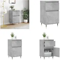 vidaXL Dressoir 40x35x70 cm bewerkt hout betongrijs - Dressoir - Dressoirs - Opbergkast - Wandkast