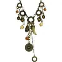 Behave - Oud-Goud Kleurige Ketting met Hangers - 44 cm