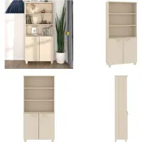 vidaXL Hoge kast HAMAR massief grenenhout honingbruin - Hoge Kast - Hoge Kasten - Buffetkast - Dressoir