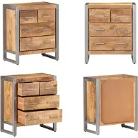 vidaXL Dressoir 60x35x70 cm ruw mangohout - Dressoir - Dressoirs - Kast - Kasten