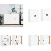 vidaXL Hangkasten 2 st bewerkt hout wit