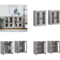 vidaXL Hangkasten 2 st bewerkt hout grijs sonoma eikenkleurig - Wandkast - Wandkasten - Hangkast - Hangende Kast