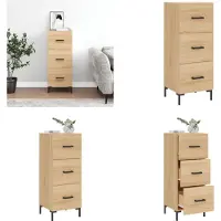 vidaXL Dressoir 34-5x34x90 cm bewerkt hout sonoma eiken - Dressoir - Dressoirs - Opbergkast - Wandkast