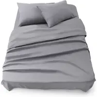 Blumtal 3-delige Set Bedlaken - Hoeslaken 160 x 200 x 30 cm - Laken 240 x 275 cm - 2 x Kussensloop 50 x 80 cm - Grijs