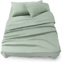 Blumtal 3-delige Set Bedlaken - Hoeslaken 180 x 200 x 30 cm - Laken 280 x 275 cm - 2 x Kussensloop 50 x 80 cm - Summer Green