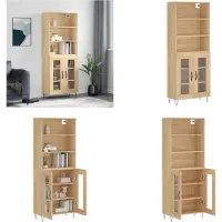 vidaXL Hoge kast 69-5x34x180 cm bewerkt hout sonoma eikenkleurig - Hoge Kast - Hoge Kasten - Hoge Kast Met Lade - Kast