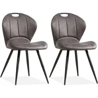MX Sofa Eetkamerstoel Miracle - Steel (set van 2 stuks)