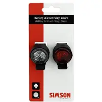 Simson Flexibele fietsverlichting - lichtgewicht - mat zwart - siliconen bevestiging - inclusief batterijen