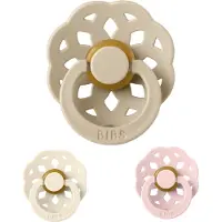 BIBS spenen maat 1 / 0-6 maanden Boheme Vanilla, Ivory, Blossom - Natuurrubber - Ronde speen