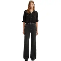 Levi's Ribcage Bell Jeans Size: W23L32 | Jeans Outlet | Dames | Zwart