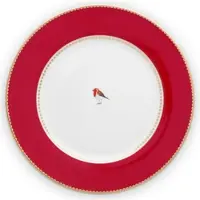 Pip studio Bord Love Birds Red 26,5 cm (Set van 6)