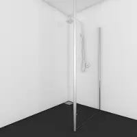 Van Rijn Inloopdouche st01 met rvs staander 50 mm 124x200 cm helder glas 8 mm