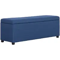 vidaXL Bankje met opbergvak 116 cm polyester blauw