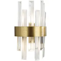 Schuller Valencia LED-wandlamp Grace, messing / goud, Woon-/ Eetkamer, Glas, LED wandlamp