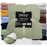 ISleep Plaid Klaas - Heerlijk Zacht - Fleece Deken - Extra Lang - 150x210 cm - Licht Groen