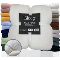 ISleep Plaid Klaas - Heerlijk Zacht - Fleece Deken - Extra Lang - 150x210 cm - Creme