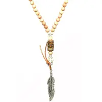 Heaven Eleven - naturel hout met zilveren veer