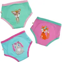 Zoocchini set van 3 oefenbroekjes - Organic katoen - Woodland Princesses - Meisjes - 3-4 jaar
