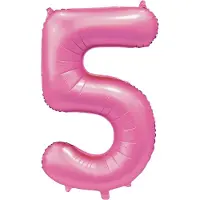 Wefiesta Folie Ballon Cijfer 5 Satin Roze XL 86 cm