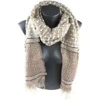 Jordan Winter Sjaal – Zacht en warm breisel - 180x60 cm - Unisex - Roze/Creme