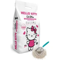 Hello Kitty 20LT FIJNKORRELIG WIT BENTONIET BABYPOEDER KATTENBAKVULLING