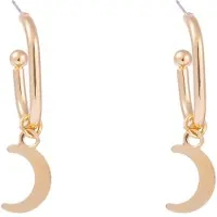 Go Dutch Label Oorknoppen ovale hoop maan Goud