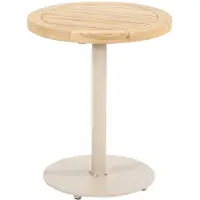 4 Seasons Outdoor Volta teak bijzettafel centrale poot latte 45 cm. Ø (H 55)