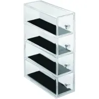 IDesign Tower Clarity voor Juwelen met 4 Laden Transparant (6,6 x 17,7 x 25,2 cm)